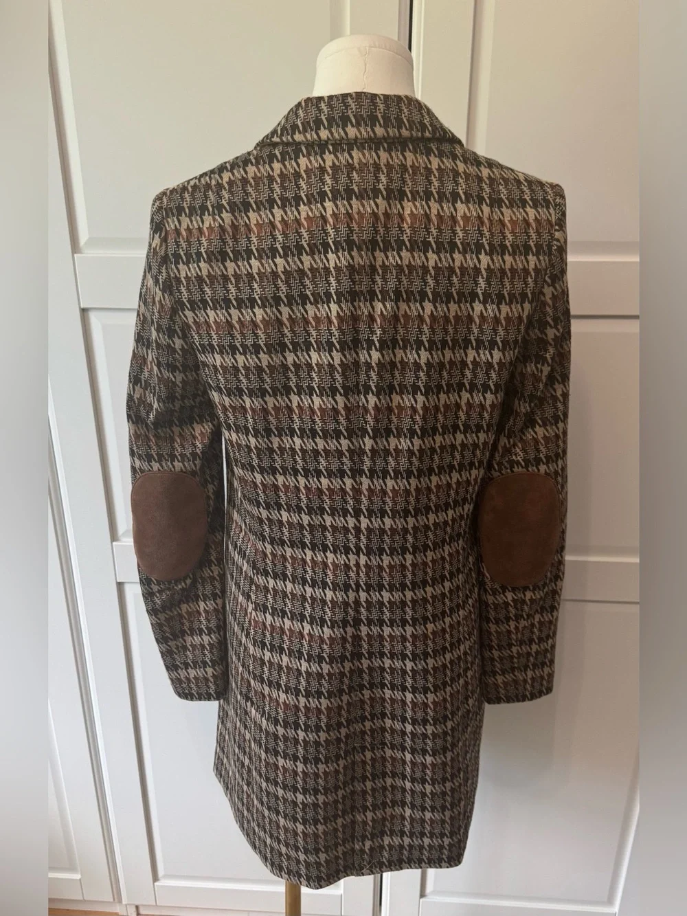 Tommy Hilfiger Plaid Houndstooth Blazer w Faux Leather Pocket Trim Size:6 NWOT - Picture 7 of 16
